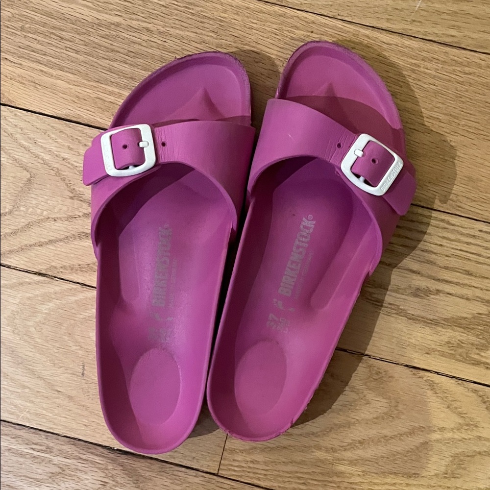 Birkenstock Pink EVA Single-Buckle Slide Sandals